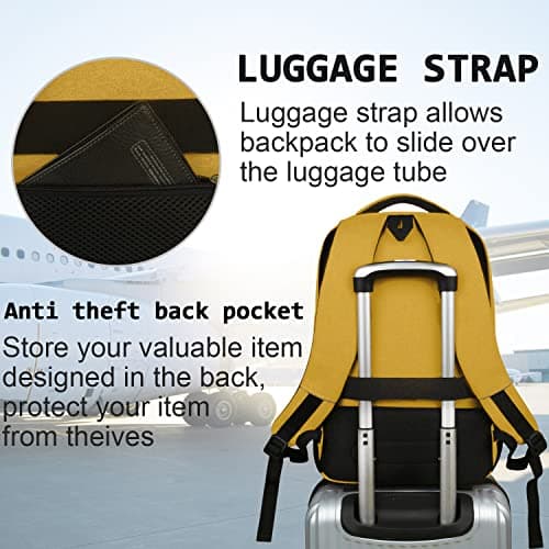KASIBON Laptop Backpack for Men, Anti-Theft Business Travel Backpack — view 6