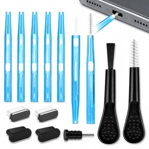 12 Pack Phone Cleaning Kit with USB-C Plugs & Dual-End Brushes