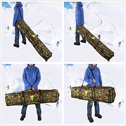TentHome Fully Padded Snowboard Bag with Wheels Large Multi-Compartment Ski Boots and Helmet Bag Perfect for Travel (146CM) — view 6