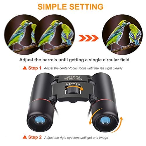 ANDSTON 30 x 60 Small Binoculars Compact for Adults Kids, Mini Binocular for Bird Watching Traveling Sightseeing, Lightweight Pocket Folding Binoculars for Concert Theater Opera — view 4