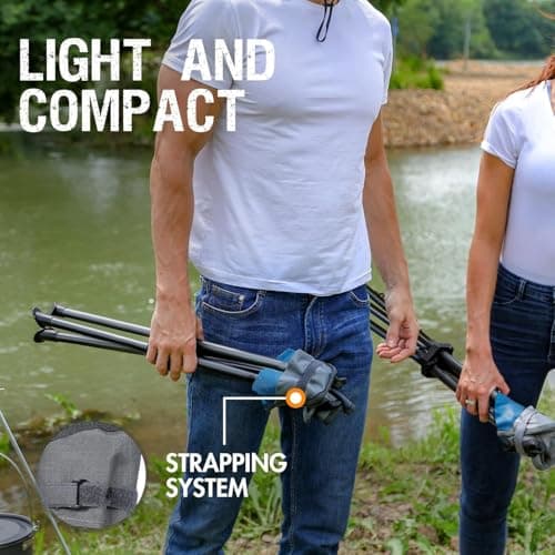 Portal Folding Stool Camping Stool Collapsible Tripod Portable Lightweight Fold away Small Chair Pop up Travel Seat for Hiking Backpacking Fishing Walking Events Festival Load 102KG — view 6
