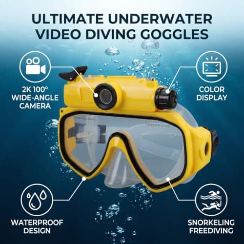 Yunseity 2K Camera Diving Goggles, 100° Wide Angle 15m Depth Underwater — view 3