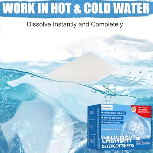 120PCS Laundry Detergent Sheets, 120 Loads, Laundry Detergent Non Bio for Sensitive Skin, Eco-friendly Non-Toxic Antibacterial Laundry Sheets, Ultra Concentrated for Machine & Hand Washing — view 3