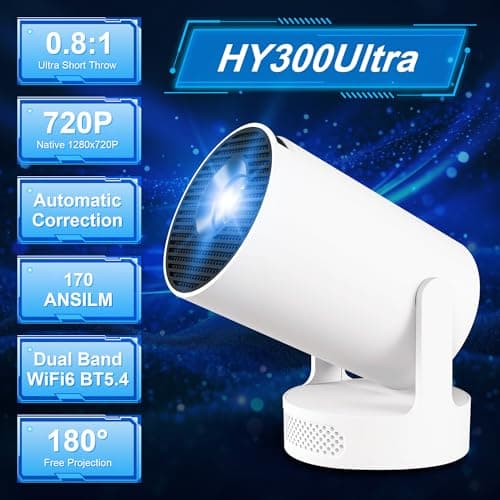 Mini Projector 10000L Portable Projectors with WiFi BT 5.4 Support 4K 1080P Smart Projector for Bedroom Compatibile with HDMI/TV Stick/Memory Stick/Laptop — view 2