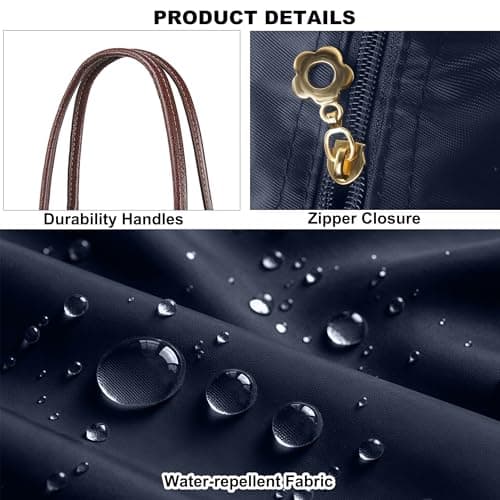 ZhengYue Nylon Tote Bags for Women with Zip Large Foldable Womens Handbags — view 6
