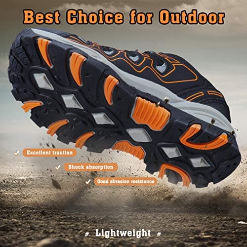 UOVO Boys Trainers Kids Walking Shoes Low-Top Sneakers Children Waterproof Trekking Hiking Footwear Running Shoes Black Orange Size 5 UK — view 2