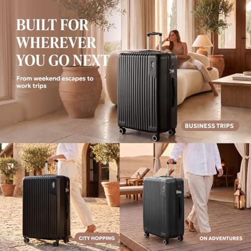 LUGG 32inch Vacay Suitcase ABS Luggage with TSA Indent Lock, Aluminium Trolley Handle, 360° Spinner Wheels, Water-Resistant & Durable Material - Airline Compatible (86 x 31 x 58cm) — view 4