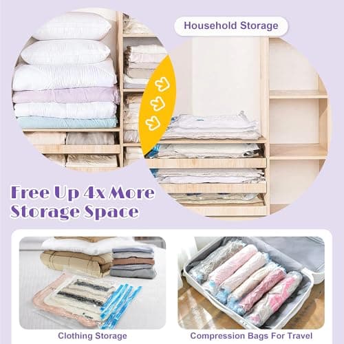 Vacuum Storage Bags- 12Pack 4XL/4L/4M Vacuum Bags for Travel — view 4