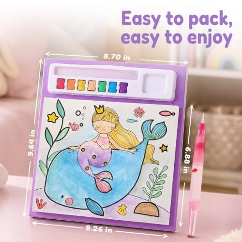 JoyCat Paint with Water Coloring Books & Creative Sticker(Ocean Princess) — view 5