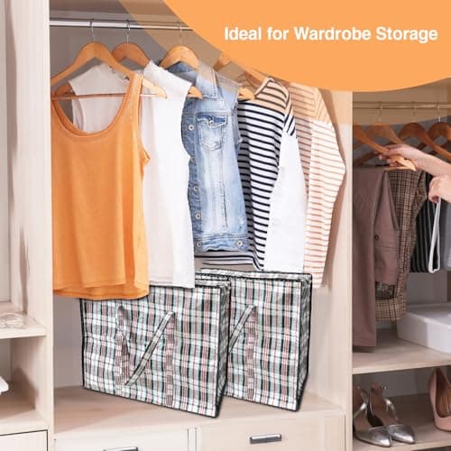 ANSIO Large Laundry Bags, Storage Bags, 60x25x50cm, Black 5 Pack — view 5
