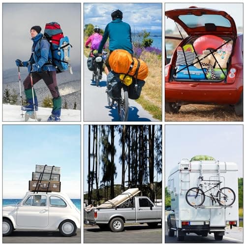 URAQT Tie Down Straps, 10 Pack Heavy Duty Tensioning Belts, 0.5M Adjustable Cargo Straps Ratchet Straps, Suitable for Motorcycle, Cargo, Trucks, Trailer, Luggage, 250kg Loading Capacity, Quick Release — view 6