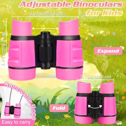 Children Binoculars for Girls Age 3-8 Year Old 4x30 High Resolution Telescope Binoculars for Kids for 3 4 5 6 7 8 Outdoor Toys Gifts for Girls Birthday Present Gifts Age 3-8 Year Old — view 3