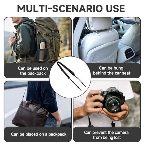 Universal Black Tablet Shoulder Strap for Tablet Case, Adjustable & Detachable Carrying Strap Replacement with Quick Release Buckles for IPad Samsung Tab Cases Camera Bags (Double-Ring Buckle Style) — view 6