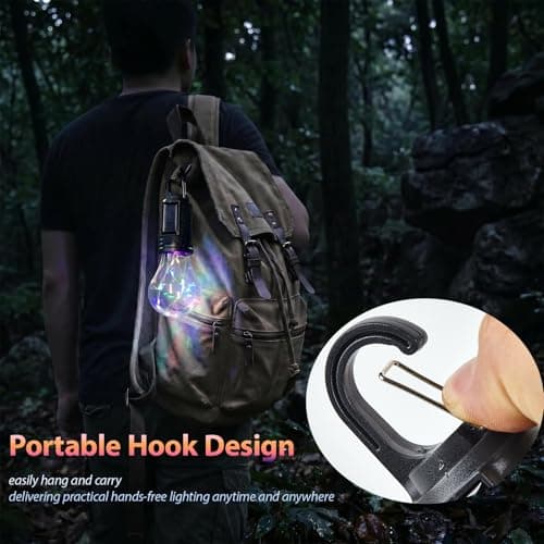Rechargeable Camping Lanterns for Tent, USB C Solar Colour Changing Camping Lantern, IPX4 Waterproof Hanging Tent Light, Portable Battery Powered Camping Light for Fishing, Garden Party, Picnic — view 5