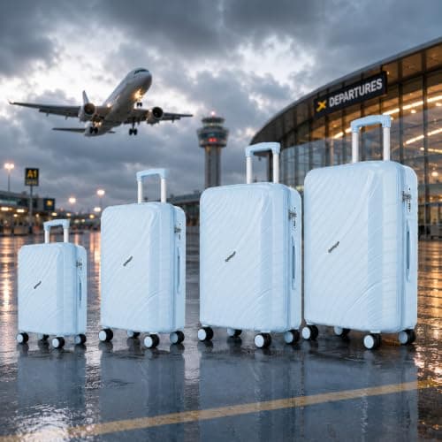 Fly Kite Luggage 28 Inch Large Suitcase 100% Polypropylene Hard Shell with Aluminium Trolley Handle Real TSA 3 Digit Secure Lock 360° Smooth Wheels Lightweight Suitcase|Blue — view 6