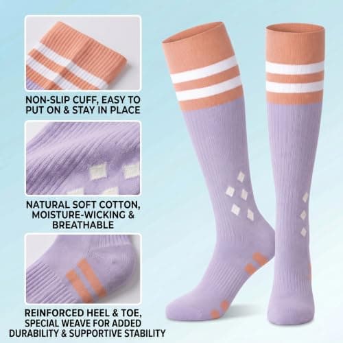 2Pair Cotton Compression Socks 15-20 mmhg, Cute Flight Stockings for Women, Travel Essentials for Flying, Nurses, Maternity and Running — view 5