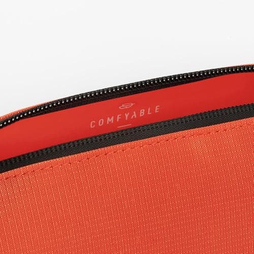 Comfyable Small Toiletry Bag for Men, Slim Mini Toothbrush Bag, Dopp Kit, Electronics, Tech, Gym, Water-Resistant Essentials Organizer, Cosmic Orange — view 3