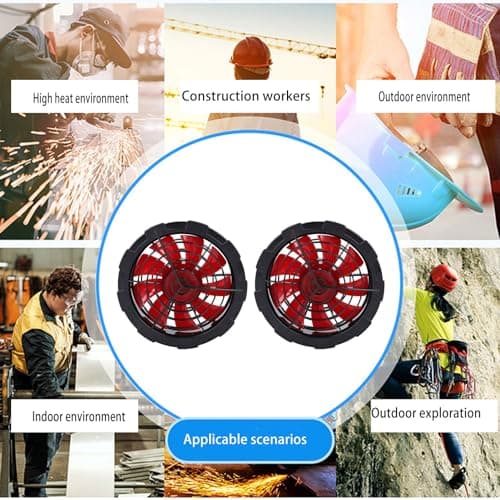 Cooling Jacket Fan, Speeds 80000mAh Battery Power Bank Set, 130Lps Airflow DC USB Ports, Expandable Hood Design — view 3