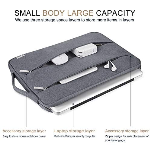 Voova Laptop Sleeve 15.6 Inch, Laptop Case for MacBook Pro 16, Grey — view 2