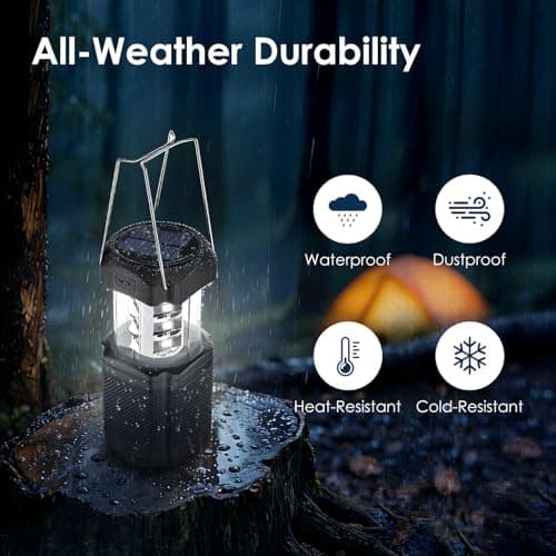 IMIGY Solar Rechargeable Camping Lantern, Foldable with Hand Crank & LED Flashlight, 3000mAh Power Bank, Type-C Charging, Portable for Camping, Hiking, Tent & Emergency — view 5