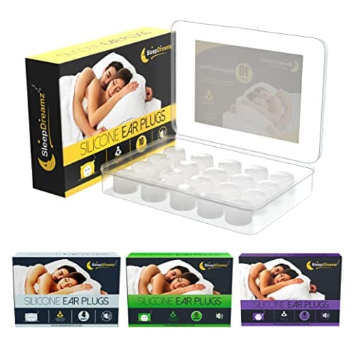 Noise Cancelling Ear Plugs for Sleeping - 10 Pairs, Silicone, White