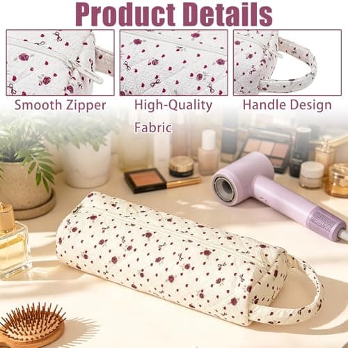 MUU Portable Hair Dryer Bag,Lightweight & Foldable Hair Dryer Organizer,Large Capacity Travel Storage Bag for Most Hairdryers,Curling Irons and Straighteners — view 2