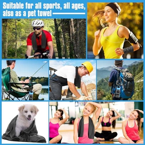 VAKKI Cooling Towel, Ice Cold Sports Sweat Towels for Instant Relief Perfect Coolings Scarf Neck,Forehead, Wristband, Bandana, Stay Cool from Over Heating During All Kinds of Sport and Exercise — view 6