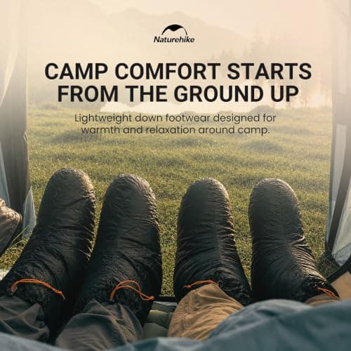 Naturehike White Goose Down Footwear Black Small EU 36-39 – Lightweight Thermal Down Foot Covers for Camping & Travel — view 5