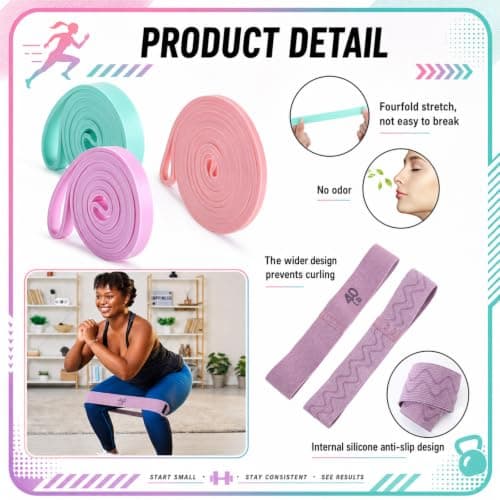 Foilswirl 8 Pack Complete Resistance Band Set for Full Body Training with 3 Resistance Levels, Incould Stretching & Loop Bands, Door Anchors & Storage Bags for Home, Gym, Travel, Yoga — view 2