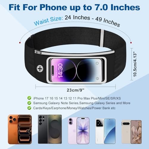HAISSKY Running Belt with Touch Screen,Adjustable Waistpack for 6.9" Phones — view 3