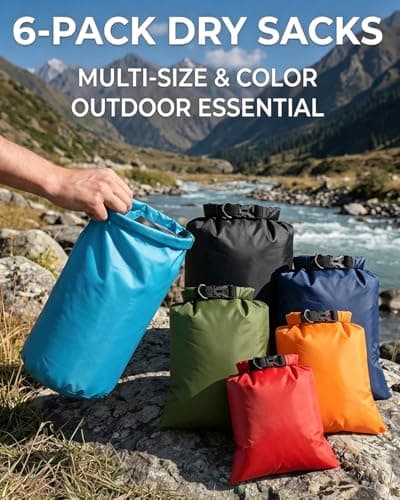 Victoper Waterproof Dry Bag Set 6 Pcs, Large Capacity Ripstop Dry Bag Waterproof in 8L 5L 3.5L 3L 2.5L 1.5L Organizer Storage Bags for Outdoor Hiking Camping Fishing Cycling (Multicolor) (Dry Bag-11) — view 2