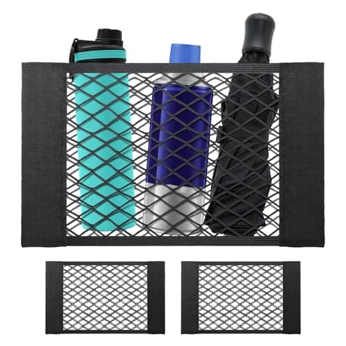 PEAPIN 2 PCS Adhesive Car Boot Storage Net 40x24cm Elastic Mesh Net