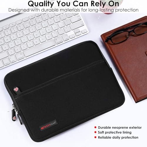 TECHGEAR Universal Neoprene Padded Sleeve Case for 9-11" Tablets: iPad Pro/Air 11", iPad A16 10.9", iPad 10.2", Samsung Tab A11 Plus A9+ S10 Lite S9 FE, Lenovo Tab M10 - Shockproof Zipped Pouch — view 6