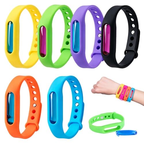 Color Mosquito Repellent Bracelet, Pure Natural Insect Repellent Bands, Waterproof Anti Insects Wristbands for Outdoor Travel Protection - 6PCS