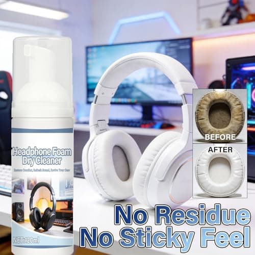 Deeply Cleaning Headphone Ear Cushion Cleaner for Gaming Headsets Without Water 120ML Capacity Quick Dry Earpad Cleaner — view 2