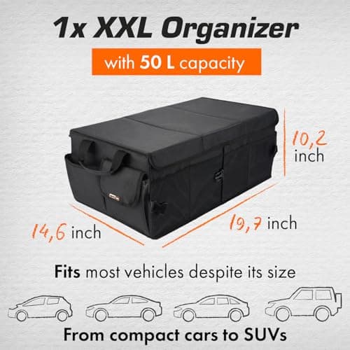 Upgrade4cars Car Boot Organiser XXL with Lid Foldable Interior Accessories — view 4