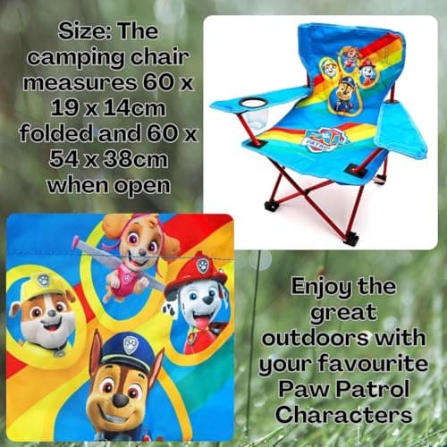 Toyland® Paw Patrol Pups Folding Children's Camping Chair With Cup Holder & Storage Bag - Perfect for Camping Trips, Beach & Garden — view 5