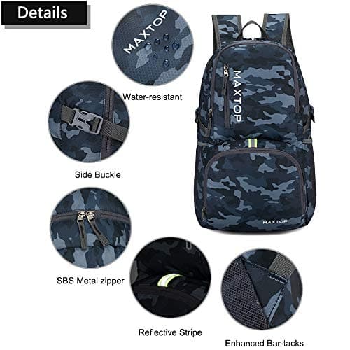 MAXTOP 30L Backpack Ultra Lightweight Packable Foldable Rucksack Water Resistent For Men Women Outdoor Camping Hiking Travel Daypack Handy Durable Gifts For Men Women — view 4
