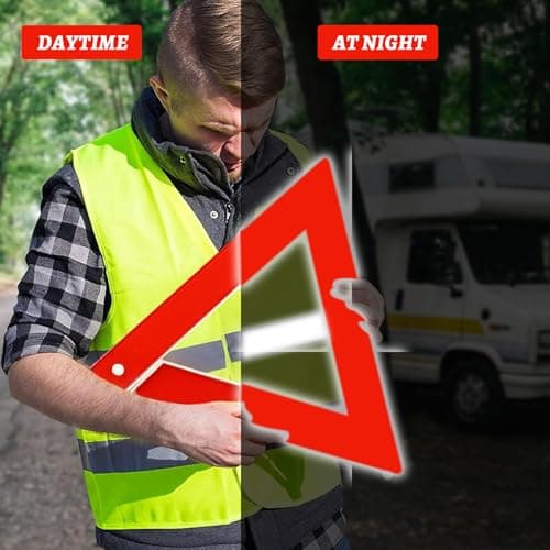 NLONLL 2 In 1 Warning Triangles for Cars Emergency Triangle with Reflective Safety Vest Kit Car Emergency Warning Triangle Foldable Breakdown Triangle for Travel Roadside Breakdown with Storage Case — view 6