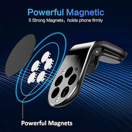 Car Phone Holder for Renault Scenic III (5-seats) 2011 2012 2013 2014 2015, Universal Accessories Magnetic Air Vent Mount with 360° Rotation and 5 Strong Magnets,Gold — view 6