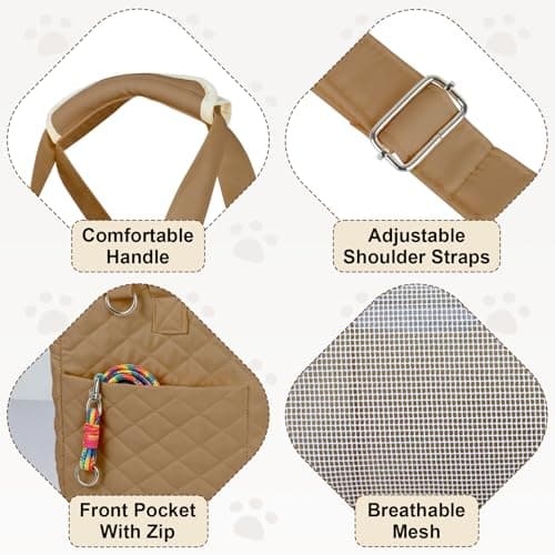 YooxArmor Dog Purse Carrier for Small Dogs Cat, Khaki — view 3
