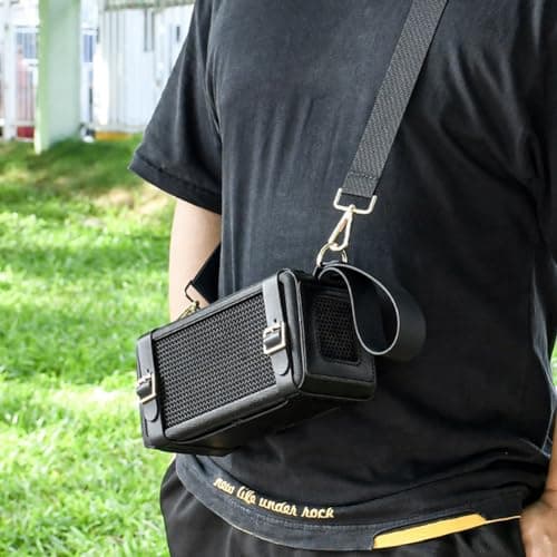 HTU PU Travel Carrying Strap Case with Adjustable Shoulder Strap Protective Speaker Cover for Marshall Middleton Speaker — view 2