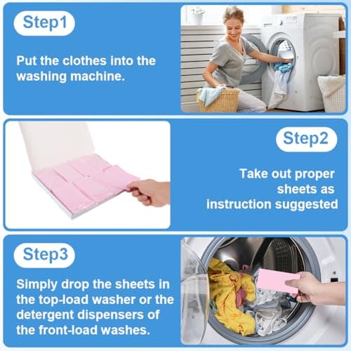 Aomig Laundry Detergent Sheets, 180 Sheets Ultra Concentrated Laundry Detergent Sheet, Deep Stain Removal Laundry Detergent Strips, Eco-Friendly Strip Laundry Soap Sheet for Home Travel-Peach Scent — view 4