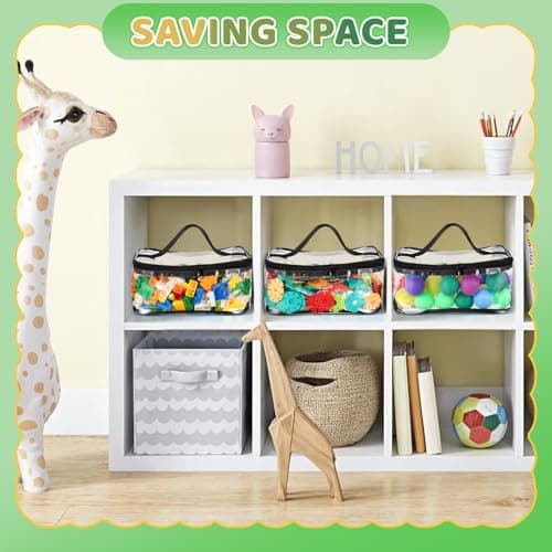 4 Pack Clear Toy Storage Bags, PVC Waterproof Toy Organizer, Black — view 5