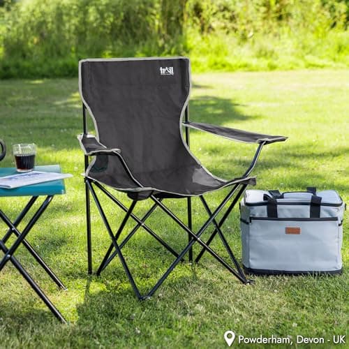 Trail Folding Camping Chair with Cup Holder, Black — view 2