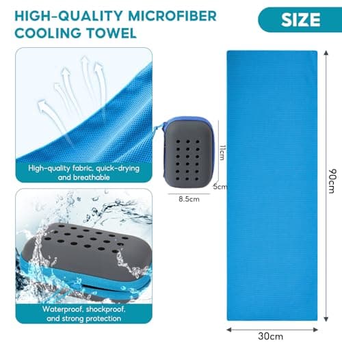 HXSYKJDM Cooling Towels 3 Pack, Green Grey Blue — view 2