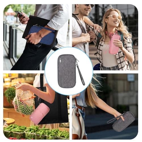 DREONVU Family Passport Holder RFID Blocking Travel Wallet Document Organiser for Tickets, Cards, Cash, Pen, Key Holiday Essentials & Waterproof Cover for Man & Woman, Grey — view 3