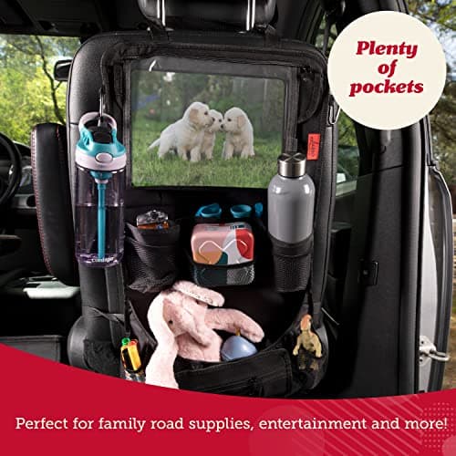 Car Back Seat Organizer with Larger Protection & Storage - 12 Compartments including iPad Holder, Reinforced Corners to Prevent Sag, Eco Friendly Materials - Great Travel Accessory for Kids — view 5