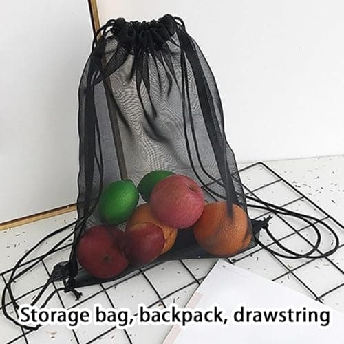 2 Pack Net Bag, 35 X 45 Cm Mesh Drawstring Backpack for Gym, Laundry, Beach, Swimming, Clothes, Travel, and Diving Goods Storage — view 5