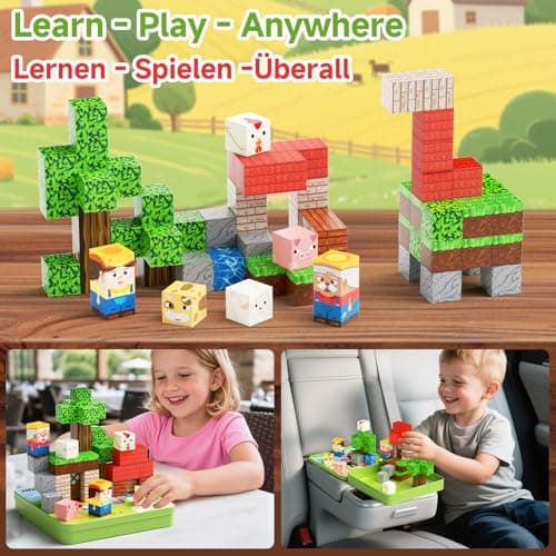 STEM MATCH Magnetic Blocks Travel Set: 49-Piece with Storage Tin for Kids — view 5